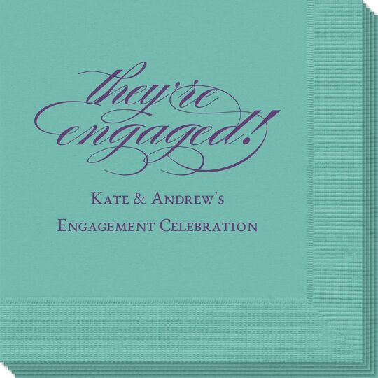 Script They're Engaged Napkins